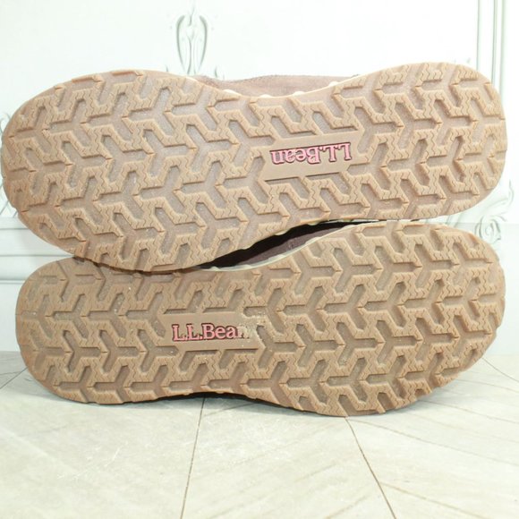 LL Bean Snow Sneaker Brown Suede Front Zip Insulated Winter Boots 9.5 Wide - Picture 9 of 9